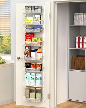 8-Tier Over Door Pantry Organizer | Adjustable Baskets